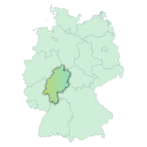 Umrisskarte von Hessen