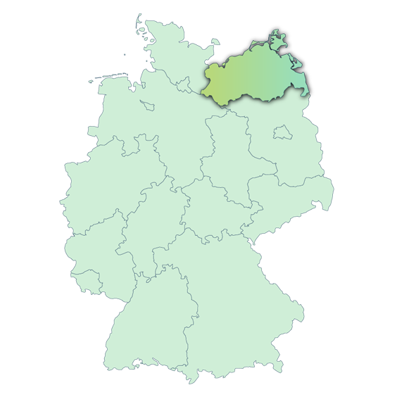 Umrisskarte von Mecklenburg-Vorpommern
