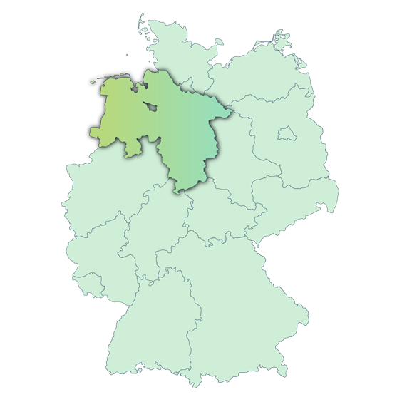 Umrisskarte von Niedersachsen Umriss