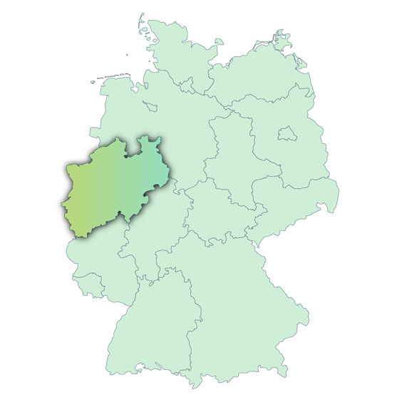 Umrisskarte von Nordrhein-Westfalen