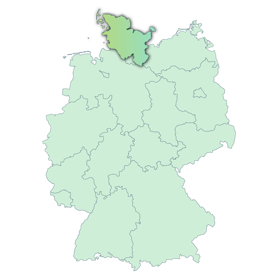 Umrisskarte von Schleswig-Holstein