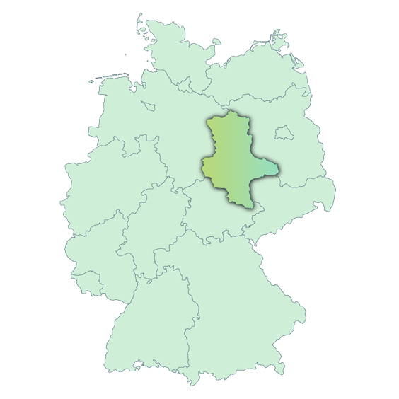 Umrisskarte von Sachen-Anhalt