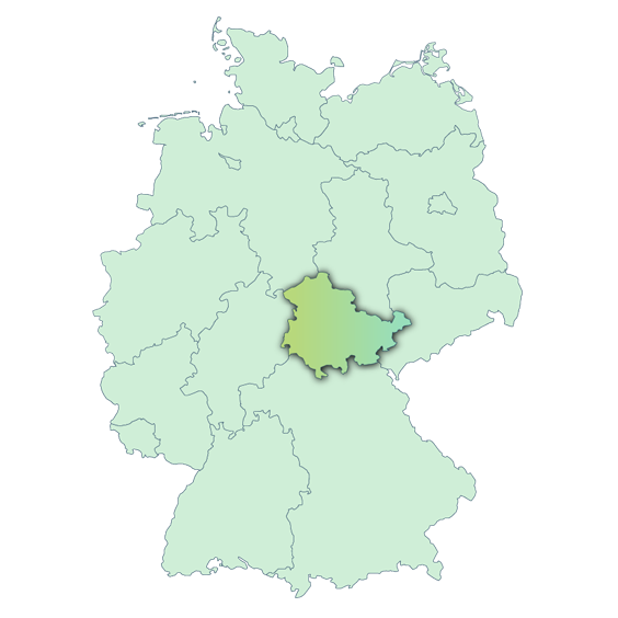 Umrisskarte von Thüringen